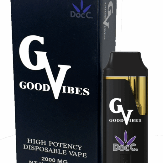 Good Vibes all-in-one cannabis vaporizer and retail packaging